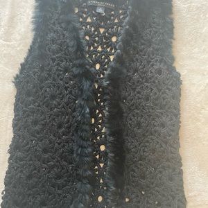 Josephine Chaus Black Crochet Vest